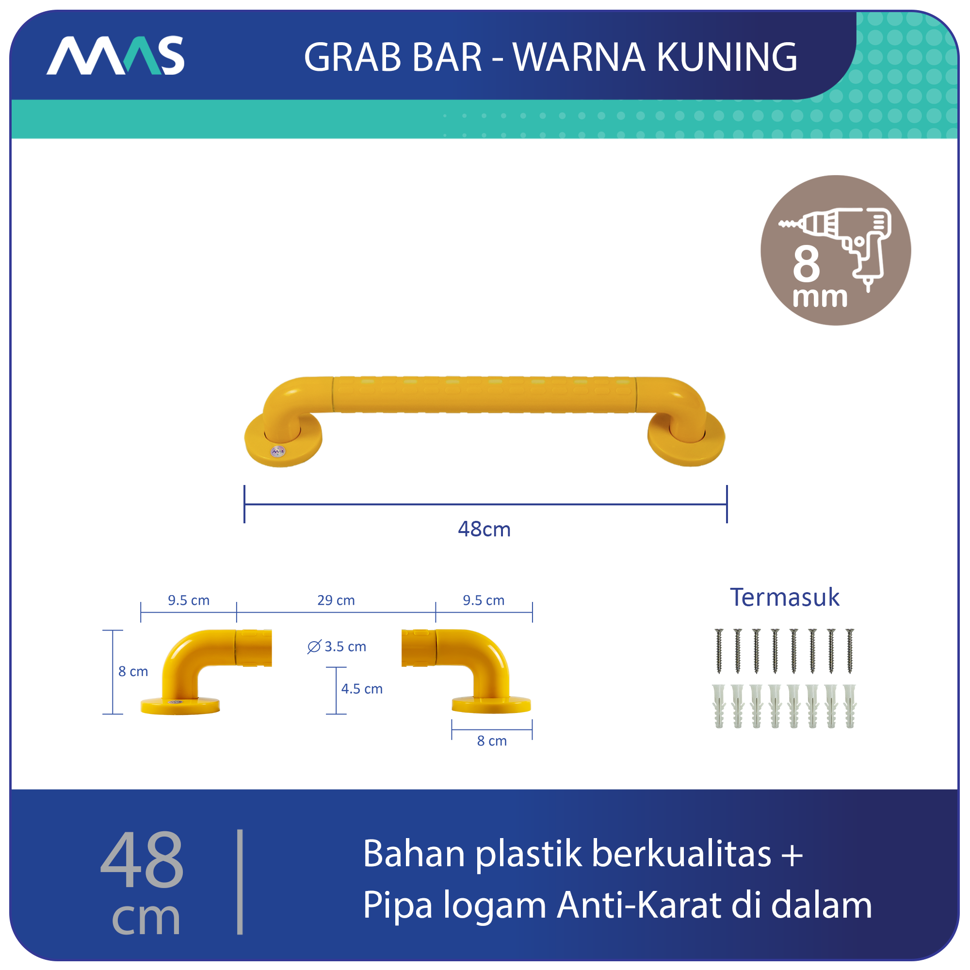 Grab Bar MAS Kuning 48 cm