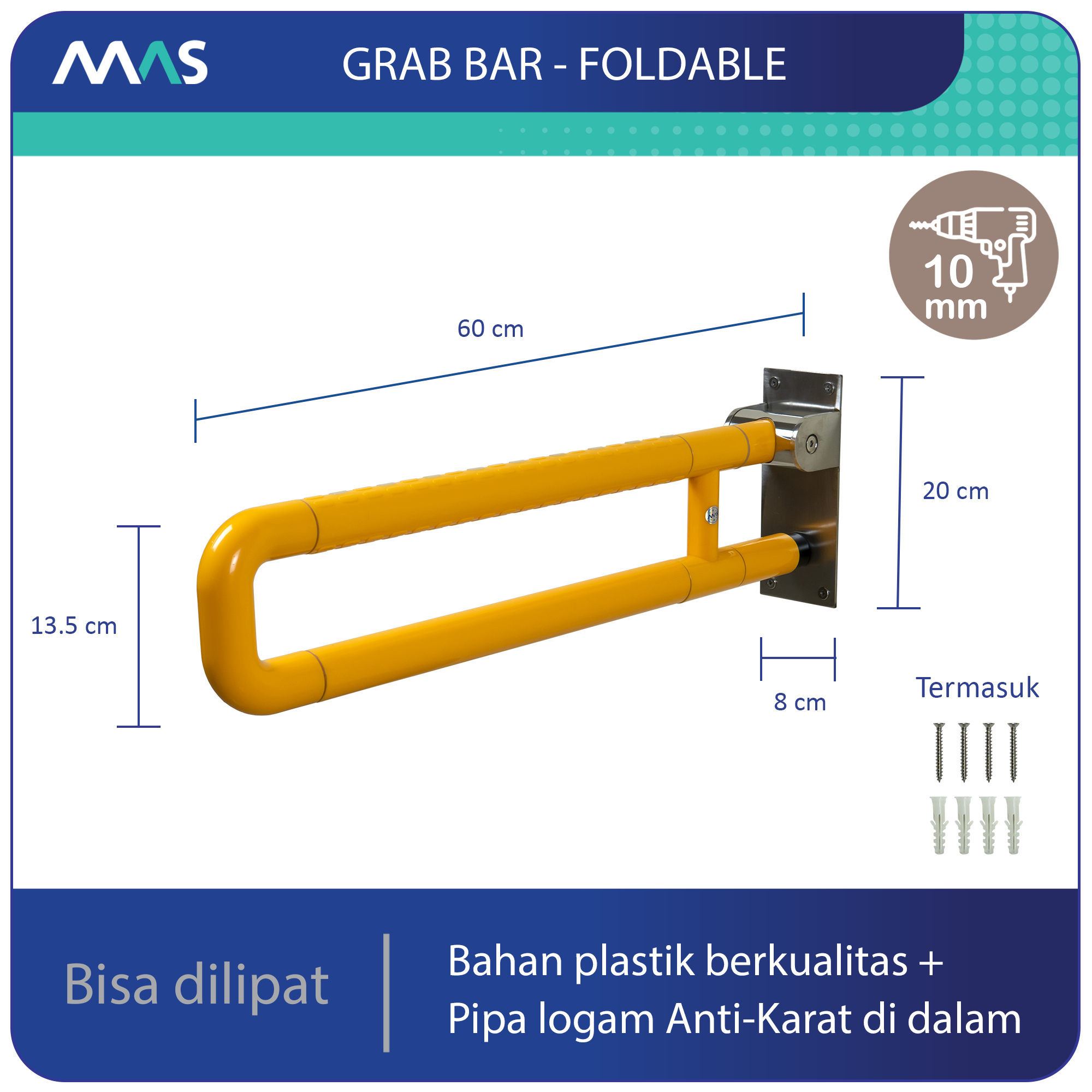 MAS Grab Bar Foldable Kuning