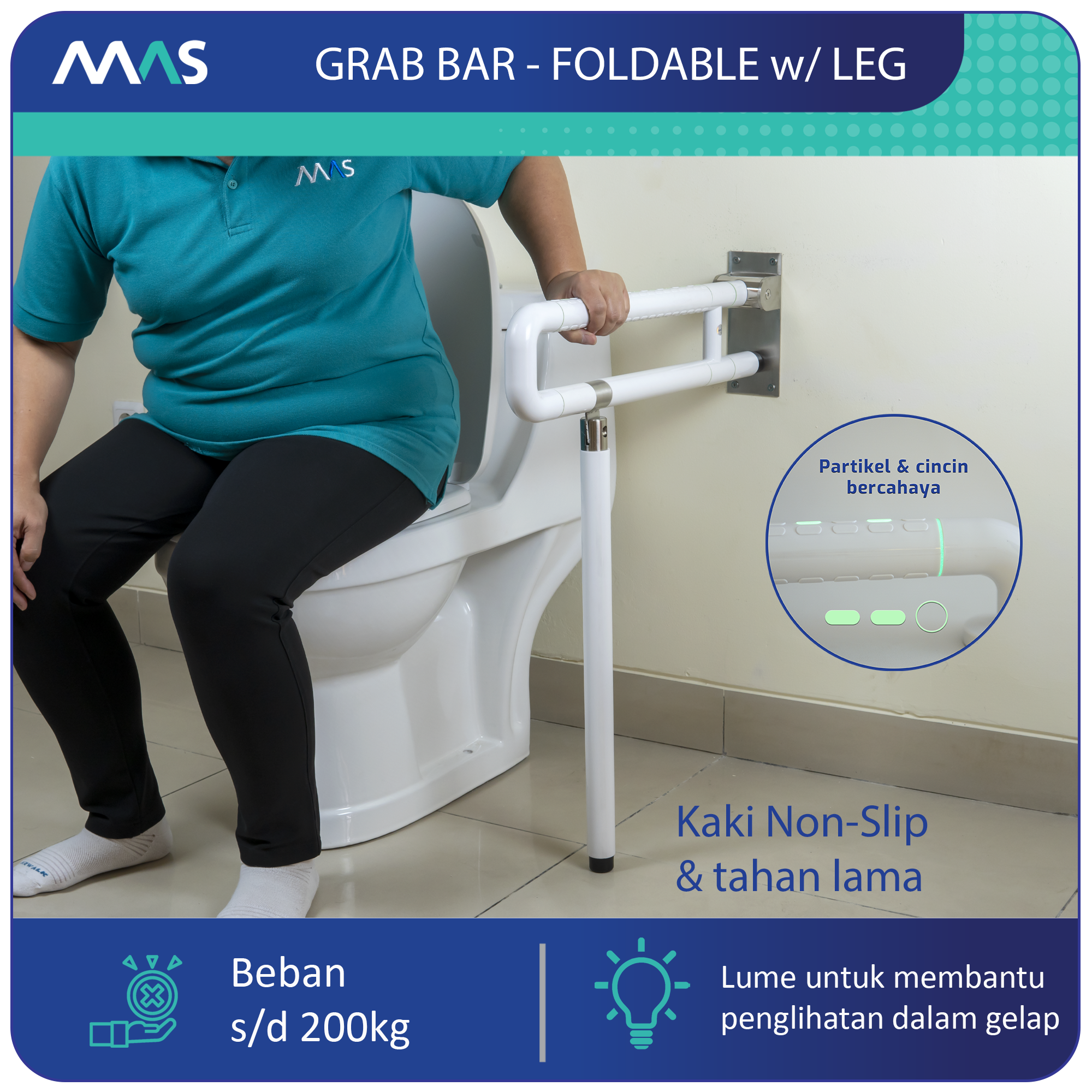 Grab Bar Foldable with Leg