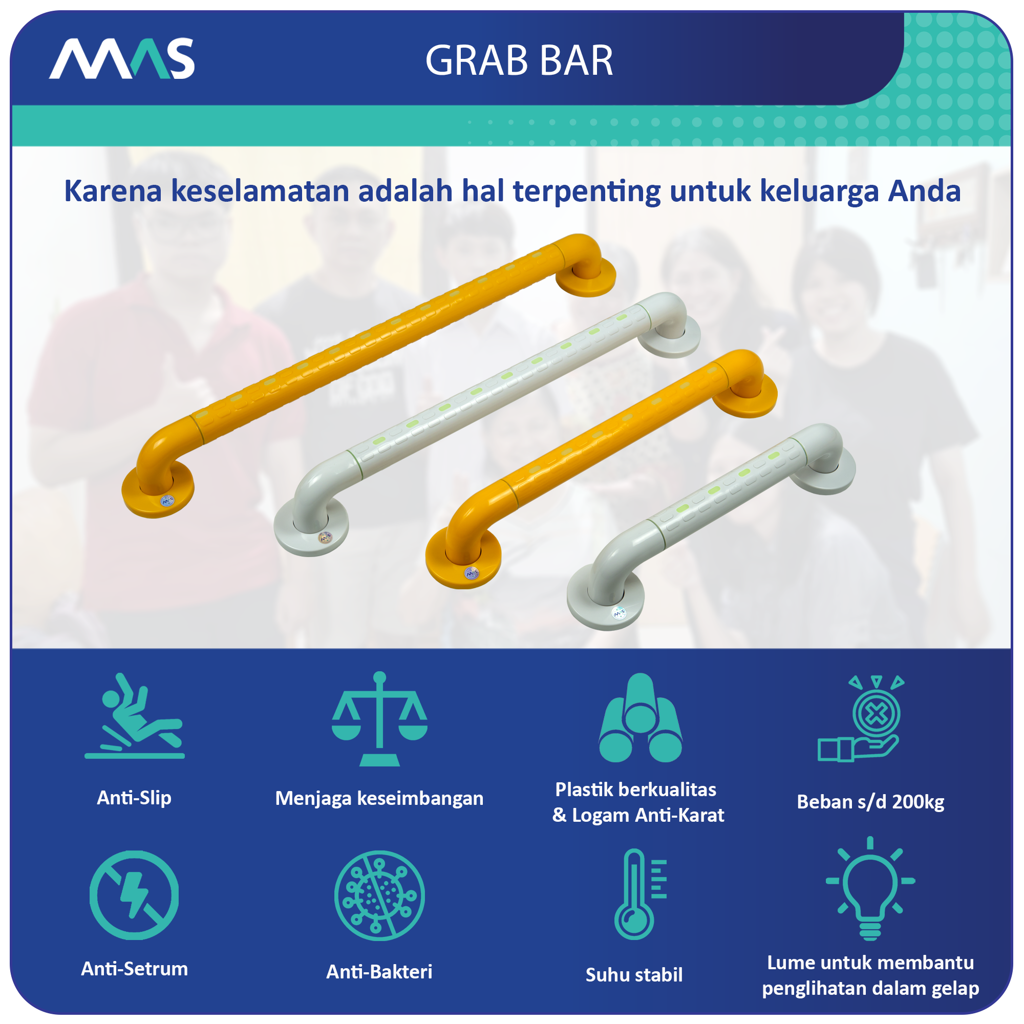 Alat Pegangan Kamar Mandi - Grab Bar