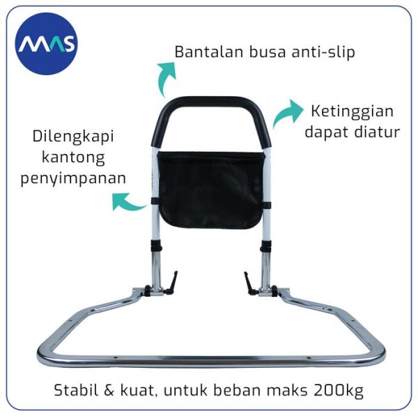 Bed Adjust Rail - Safety Bedrail dewasa lansia, Pegangan tempat tidur - Gambar 4
