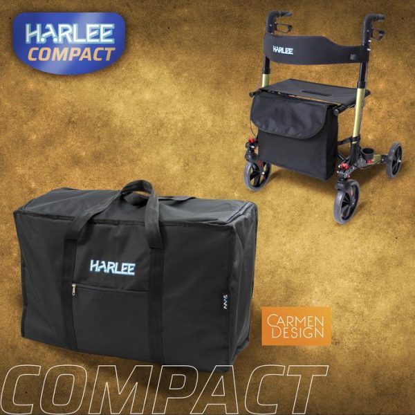 Bundling Harlee Compact (Champagne) Rollator & Tas - Walker Beroda
