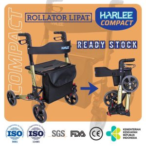 Bundling Harlee Compact (Champagne) Rollator & Tas – Walker Beroda