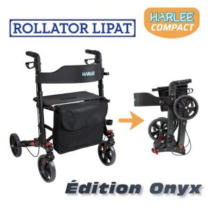 Bundling Harlee Compact (Onyx) Rollator & Tas – Walker Beroda
