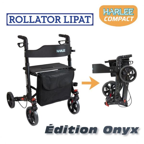 Bundling Harlee Compact (Onyx) Rollator & Tas - Walker Beroda - Gambar 2