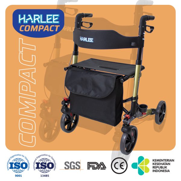 Harlee Compact Rollator - Champagne - Walker beroda roda 4