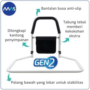 MAS Bed Assist Rail Gen 2, Safety Bedrail dewasa, Pegangan tempat tidur