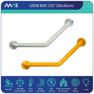 MAS Grab Bar 135° (30x30cm) – Rel Pegangan Anti-Slip utk keseimbangan