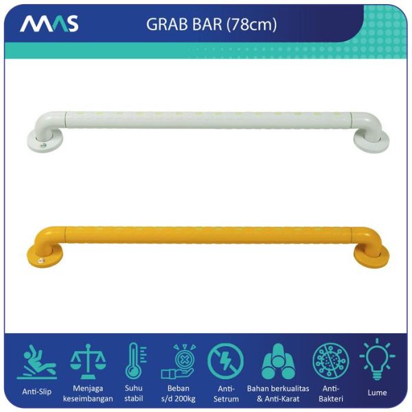 MAS Grab Bar (78cm) - Rel Pegangan Anti-Slip utk keseimbangan