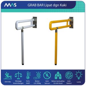 MAS Grab Bar Lipat dgn Kaki – Rel Pegangan Anti-Slip utk keseimbangan