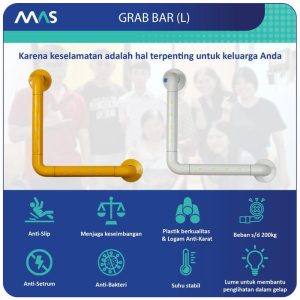 MAS Grab Bar L (70x50cm) – Rel Pegangan Anti-Slip utk keseimbangan