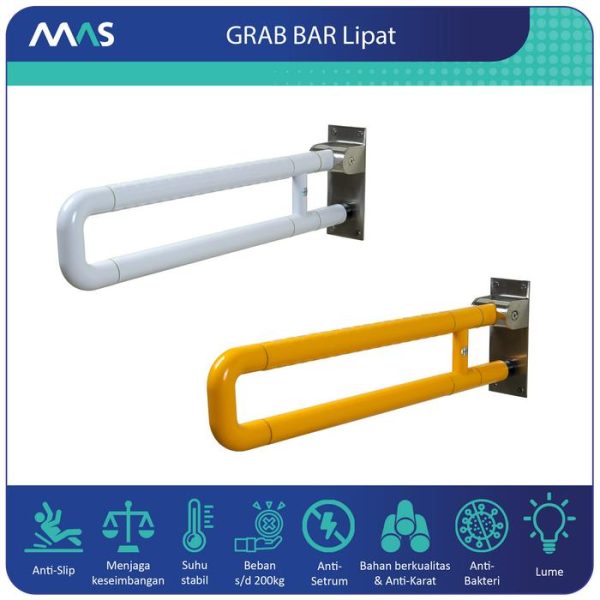 MAS Grab Bar Lipat - Rel Pegangan Anti-Slip utk keseimbangan