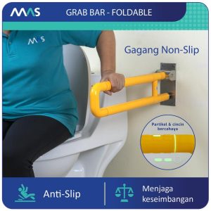 MAS Grab Bar Lipat – Rel Pegangan Anti-Slip utk keseimbangan