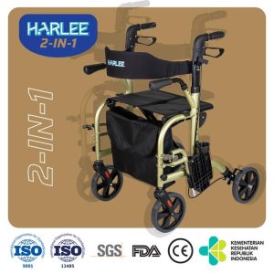 Harlee 2-in-1 Rollator – Alat bantu jalan – Rollator & Kursi Roda Transit