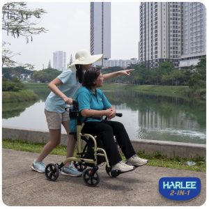 Harlee 2-in-1 Rollator – Alat bantu jalan – Rollator & Kursi Roda Transit