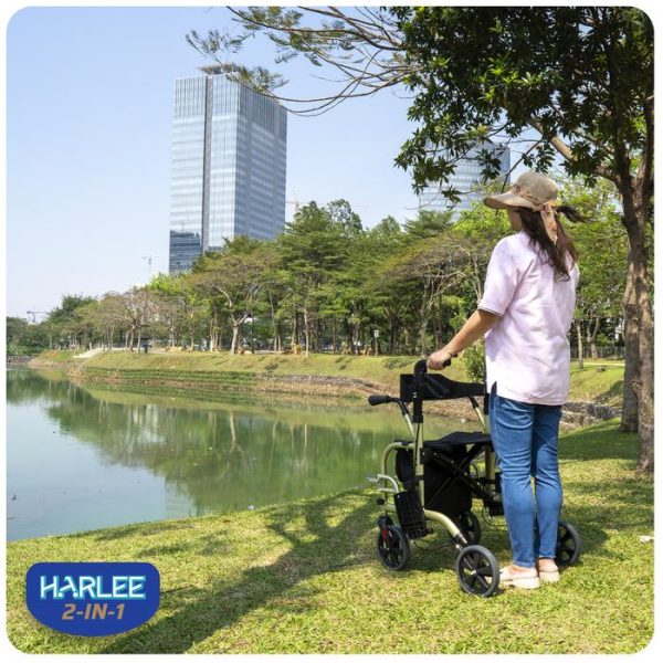 Harlee 2-in-1 Rollator - Alat bantu jalan - Rollator & Kursi Roda Transit - Gambar 8