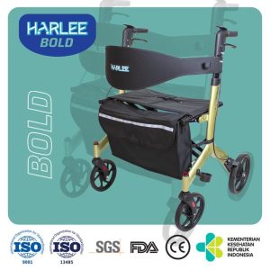 Harlee Bold Rollator – Alat bantu jalan – Walker beroda roda 4