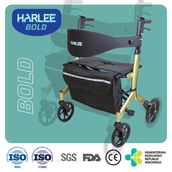 Harlee Bold Rollator - Alat bantu jalan - Walker beroda roda 4