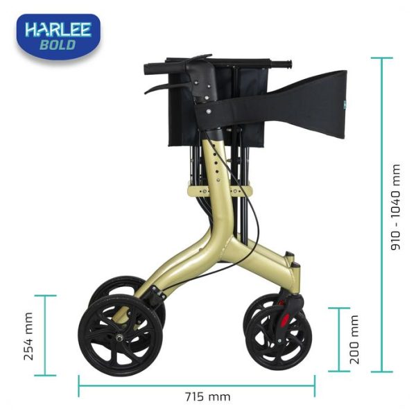 Harlee Bold Rollator - Alat bantu jalan - Walker beroda roda 4 - Gambar 4