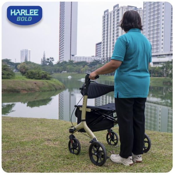 Harlee Bold Rollator - Alat bantu jalan - Walker beroda roda 4 - Gambar 6