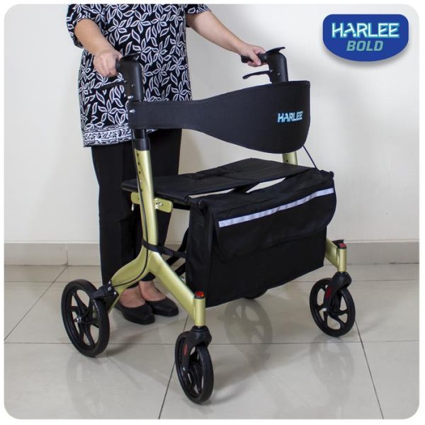 Harlee Bold Rollator - Alat bantu jalan - Walker beroda roda 4 - Gambar 7