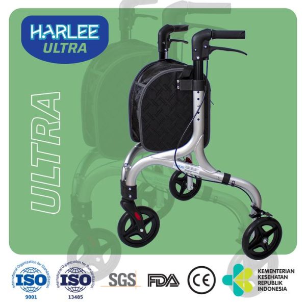 Harlee Ultra Rollator - Alat bantu jalan - Walker beroda roda 3