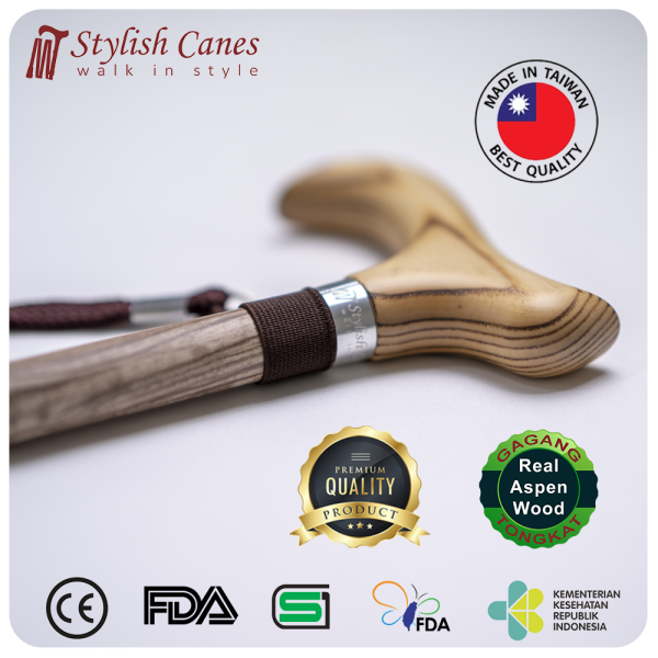 Tongkat Jalan Non Lipat by Stylish Canes / Rosewood