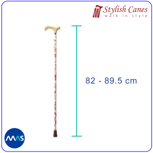Tongkat Jalan Lipat by Stylish Canes – Cream Flowers / Walking Stick