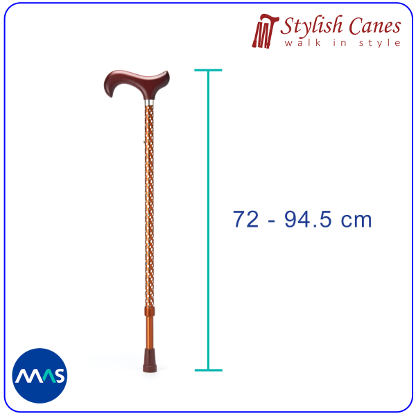 Tongkat Jalan Non Lipat by Stylish Canes / Dazzling Brown - Gambar 2