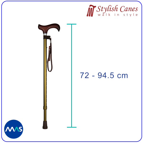 Tongkat Jalan Non Lipat Stylish Canes - Matt Light Brown - Gambar 2