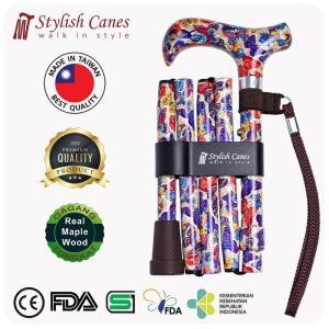 Tongkat Jalan Lipat by Stylish Canes – Butterflies / Walking Stick