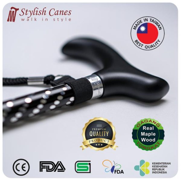 Tongkat Jalan Non Lipat : Stylish Canes Dazzling Black / Walking Stick