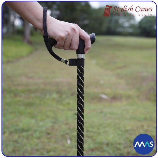 Tongkat Jalan Non Lipat : Stylish Canes Dazzling Black / Walking Stick - Gambar 4