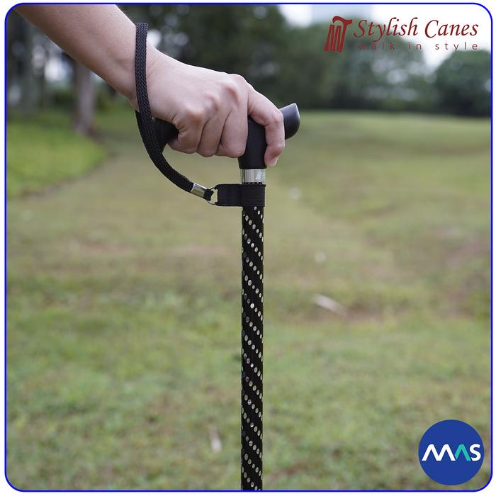 Tongkat Jalan Non Lipat : Stylish Canes Dazzling Black / Walking Stick - Gambar 4