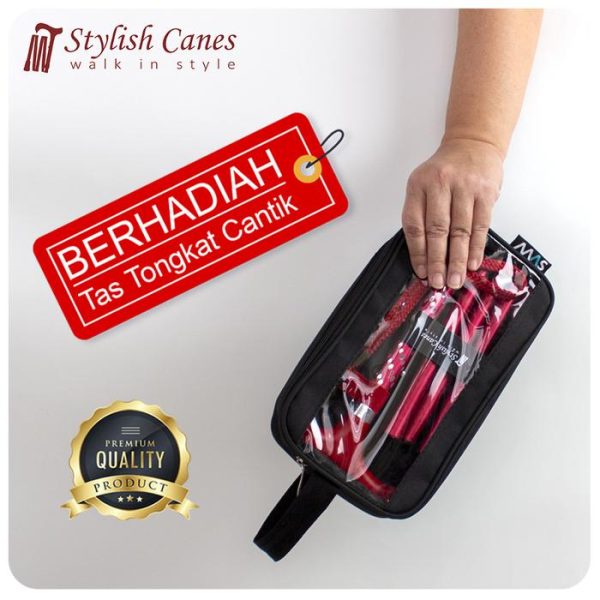 Tongkat Jalan Lipat by Stylish Canes : Dazzling Red / Walking Stick - Gambar 3