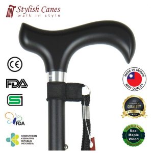 Tongkat Jalan Non Lipat Stylish Canes – Matt Black