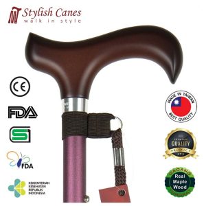 Tongkat Jalan Non Lipat Stylish Canes – Matt Burgundy