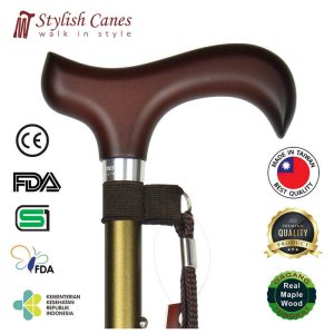 Tongkat Jalan Non Lipat Stylish Canes – Matt Light Brown