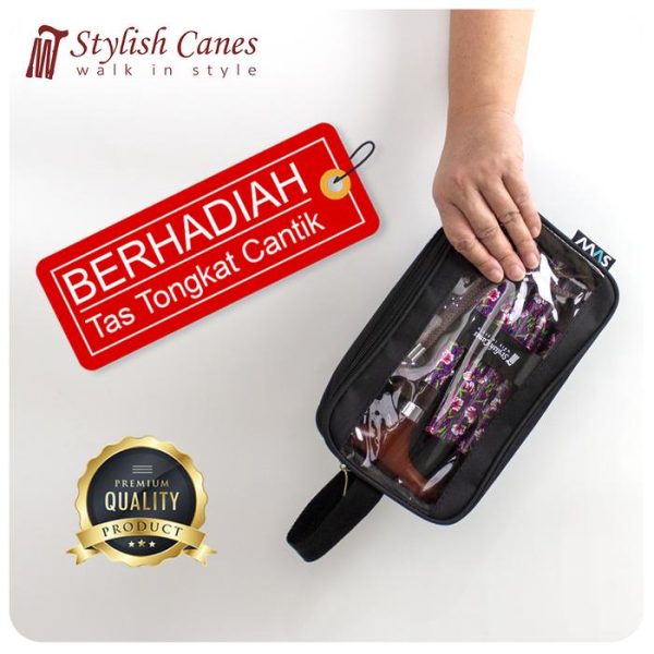 Tongkat Jalan Lipat by Stylish Canes : Motif Purple Morris / Walking Stick - Gambar 3