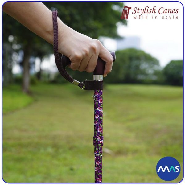 Tongkat Jalan Lipat by Stylish Canes : Motif Purple Morris / Walking Stick - Gambar 4