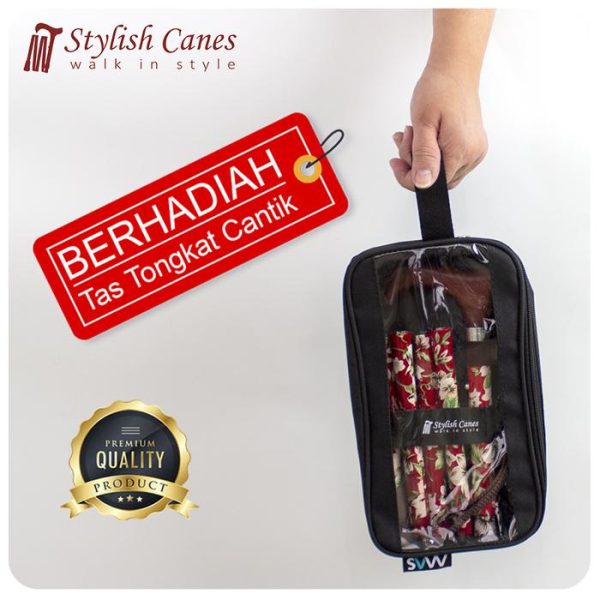 Tongkat Jalan Lipat by Stylish Canes : Tahiti Red / Walking Stick - Gambar 3