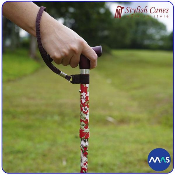 Tongkat Jalan Lipat by Stylish Canes : Tahiti Red / Walking Stick - Gambar 4