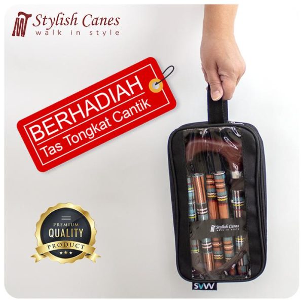 Tongkat Jalan Lipat by Stylish Canes : Tartan Red / Walking Stick - Gambar 3