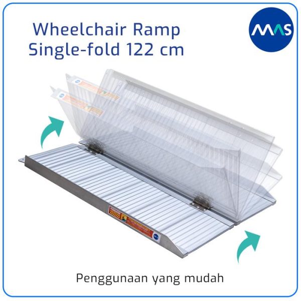 MAS Wheelchair Ramp / Jalur Landai Kursi Roda - Single-fold 122cm - Gambar 6
