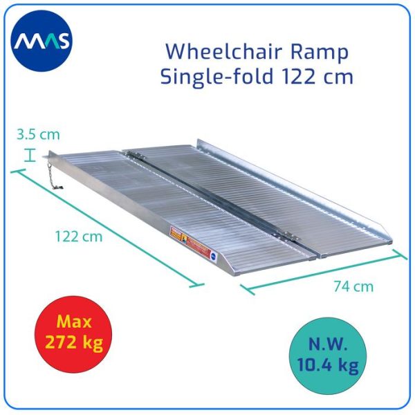 MAS Wheelchair Ramp / Jalur Landai Kursi Roda - Single-fold 122cm - Gambar 7
