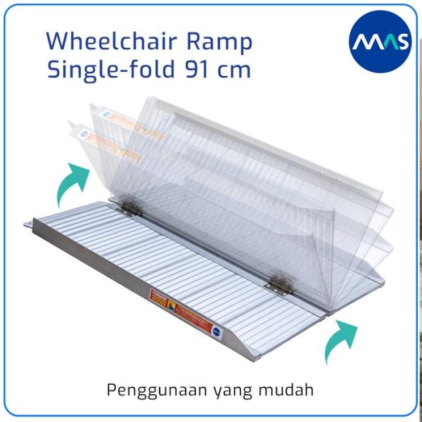 MAS Wheelchair Ramp / Jalur Landai Kursi Roda - Single-fold 91cm - Gambar 8