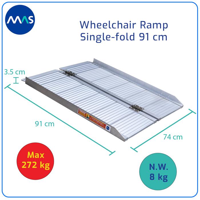 MAS Wheelchair Ramp / Jalur Landai Kursi Roda - Single-fold 91cm - Gambar 9