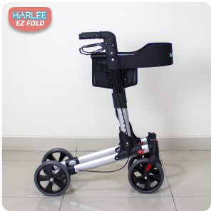 Harlee EZ Fold Rollator – Alat bantu jalan – Walker beroda roda 4